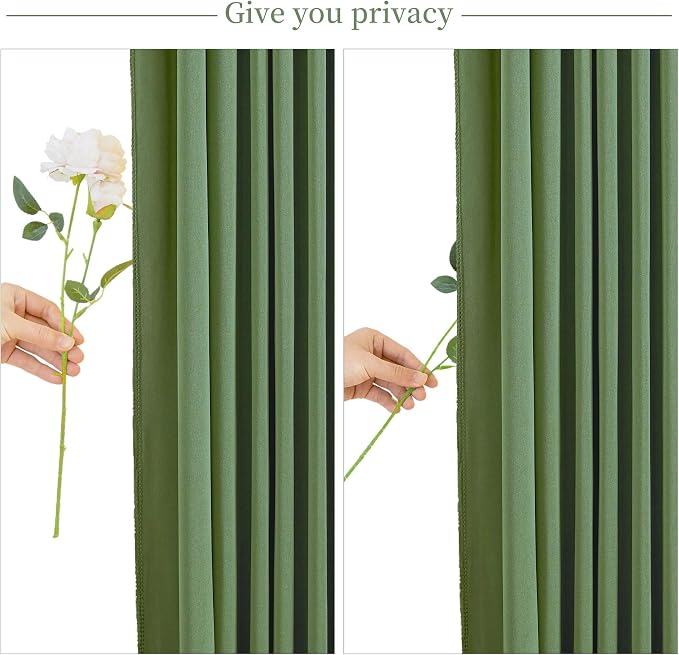 4 Panels Valley Green Backdrop Curtain for Parties Wrinkle Free Dark Green Photo Curtains Backdrop Drapes Fabric Decoration for Baby Shower Birthday Party Photography 20ft(W) x 10ft(H) - Image 8