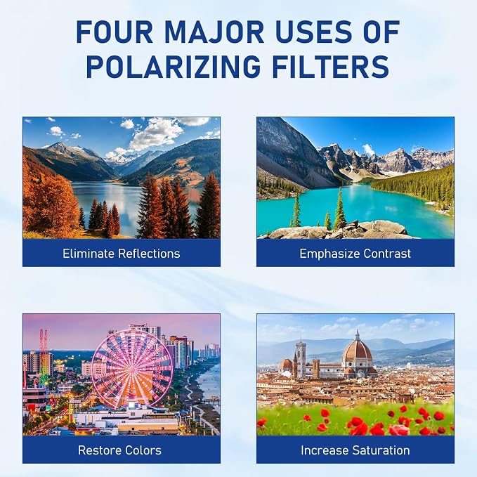 52mm Clip-on CPL Phone Camera Filter Kit, Circular Polarizer Filter, CPL Polarizer Phone Camera Lens Filter for iPhone Samsung/Android Smartphones - Image 6