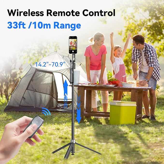 Magnetic Auto Face Tracking Tripod, 70.9” Magsafe Phone Tripod with 360°Rotation 5-Gesture Control, Wireless Remote, Magnetic Mount, Ideal for Vlogging, Live Streaming, Travel and Content Creation - Image 7