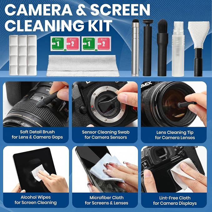 Upgrade Phone Cleaning Kit (57PCS), iPhone Cleaning Kit, Cleaning Kit for AirPods, Keyboard Cleaning Kit, Charging Port Cleaner for Apple Lightning/Android USB-C (Black, with 10 Mini Brush) - Image 6