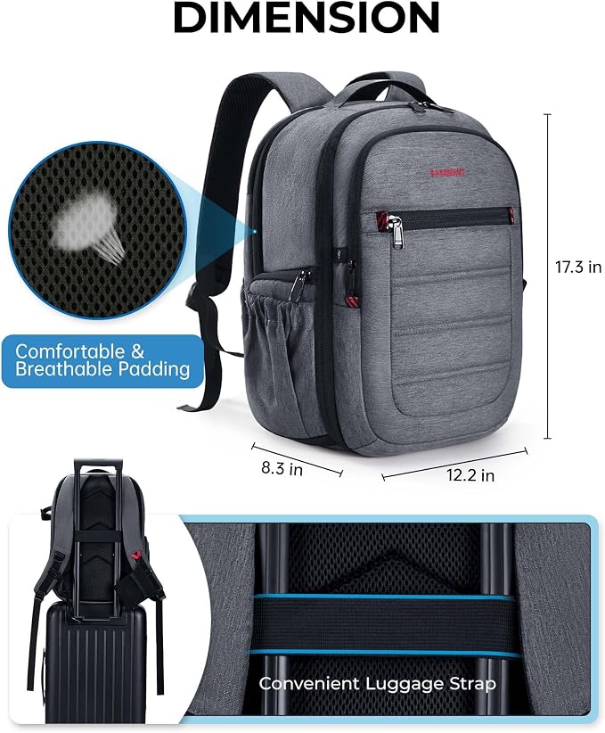 BAGSMART Camera Bag for DSLR, Waterproof Camera Backpacks for Photographers, Camera Case with Laptop Compartment-15.6" Grey - Image 6