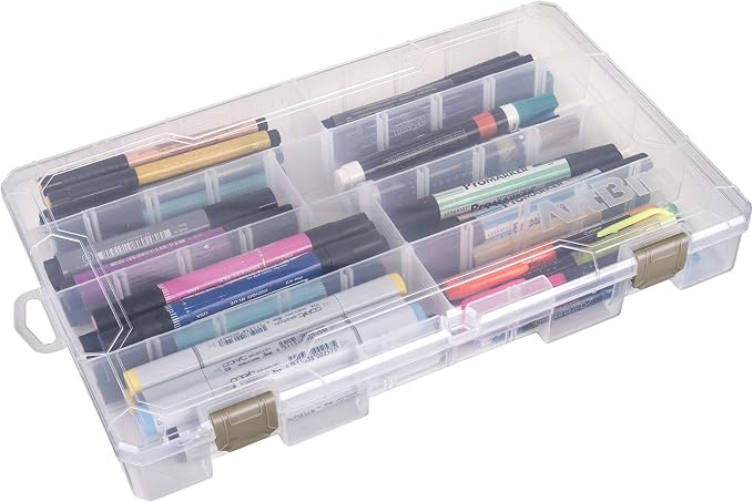 ArtBin Large Solutions Box Clear Art & Craft Organizer with Dividers - Plastic Storage Case for Convenient and Versatile Storage - Ideal for Various Craft Supplies | 20 Removable Dividers, 14.125 x 9 x 2 Inches, Secure Latches, Stackable, Clear Durable... - Image 7
