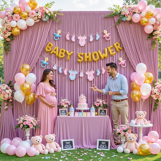 6 Panels Dusty Pink Backdrop Curtains for Wedding Party Wrinkle Free Backdrops Curtain Drapes Fabric Decorations Photo Back Drop Cloth for Baby Shower Photography Stage Reception 30ft(W) x 12ft(H) - Image 9