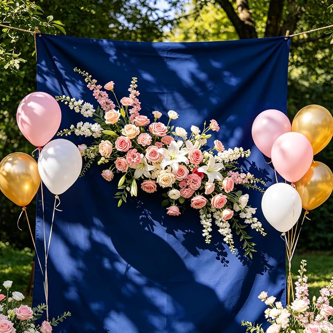Blue Photography Backdrop for Photoshoot, 10x10 Ft Polyester Photo Backdrop Curtains, Blue Backdrops Screen for Photo Studio, Video, Content Creators, Birthday Parties Background - Image 3