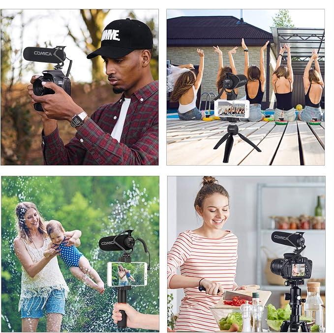 COMICA CVM-V30 LITE Video Microphone,Super-Cardioid Condenser On-Camera Shotgun Microphone for Canon Nikon Sony Panasonic DSLR Cameras,Mic for iPhone Android Smartphone with 3.5mm Jack(Black) - Image 7