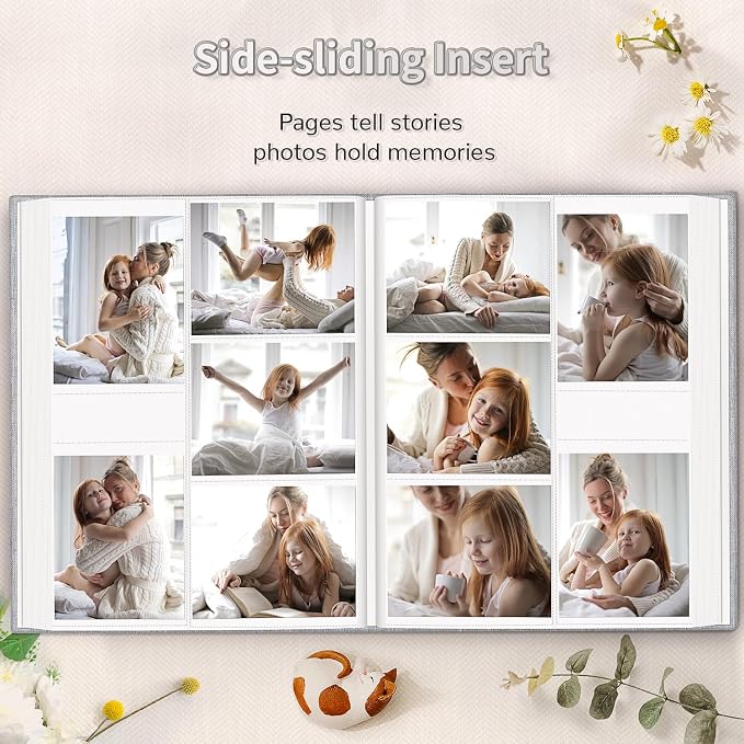 Artfeel Photo Album 4x6 with 1000 Pockets,Slip-in Picture Albums,Linen Cover Memory Book with Front Window,White Page Vertical Photo Book for Wedding,Family,Anniversare,Baby,Vacation - Image 5