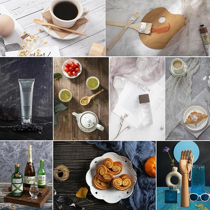 Photography Backdrops Product Photo Background：Small Product Photoshoot Paper kit for Food Jewelry Picture. (Textured 22X 34inch 7pcs/14-color) - Image 3