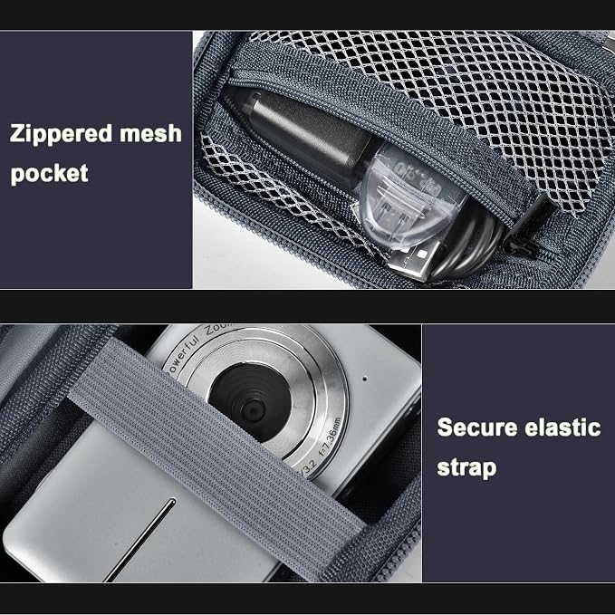 ALKOO Digital Camera Case for CAMKORY, Camera Pouch for KODAK Pixpro -Grey | for Lecran/for VAHOIALD Point and Shoot Camera, Hard Carrying Case with Mesh Pocket, Compact for Vlogging, Travel and Storage - Image 6