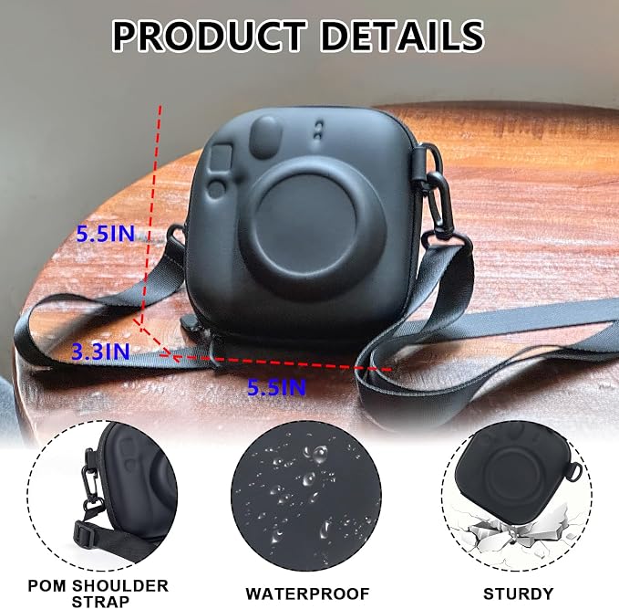 Mini Accessories Kit for Fujifilm Instax Mini Instant Camera, Black | Fits for Instax Mini 13/12/11/41/SE/EVO Camera, Universal Mini Camera Bag, with 64 Photo Album, DIY Stickers, No Camera - Image 3