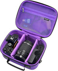 RAIACE Hard Case Compatible with Sony Alpha 7 II III IV/7R V Camera, for Nikon, for Canon, for Pentax and More. Mesh Pocket for Charger, Cables, Cards and Accessories. (case only) (Purple) by RAIACE