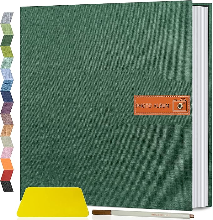 Popotop Large Photo Album Self Adhesive 4x6 5x7 8x10 Scrapbook Album DIY Picture Book,Gifts for Mom,Family Baby and Wedding,with Metal Pen and Plastic Board by Popotop