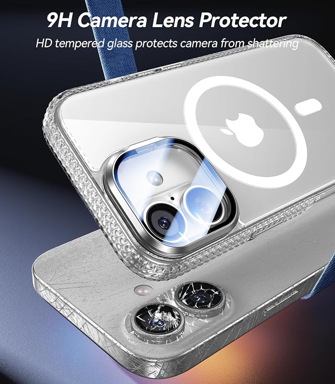 VOFATA [Upgraded Full Camera Protection for iPhone 17 Case with Camera Cover Stand [Fit for MagSafe][10FT Mil-Grade Protection] Transparent Magnetic Phone Cover for iPhone 17 Case, Clear - Image 3