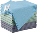 Puomue 12 Pack Microfiber Glass Cleaning Cloth, 10.8 Inch x 13.8 Inch, Lint Free Quickly Clean Windows, Mirrors, Glasses, Phone Screens, Camera Lenses (Grey+Blue+Green) by Puomue