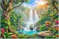 Fabric 12x8ft Rainforest Backdrop Tropical Jungle Waterfall Banner | Summer Event Natural Scenery Photography Background, Kids Adult School Party Decorations, Classroom Photo Props, Polyester by ZTHMOEBACKDROP
