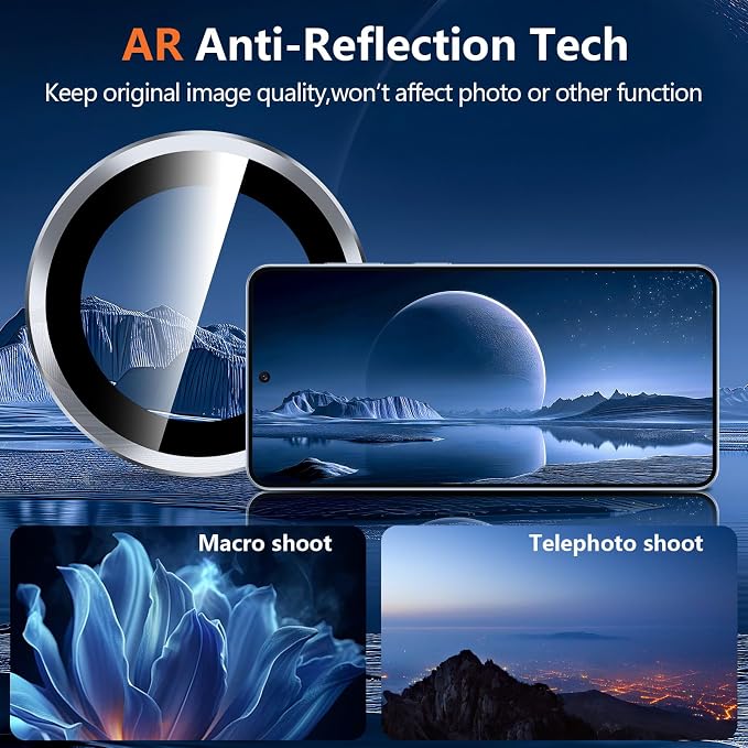 for Samsung Galaxy S26 Plus Camera Lens Protector, Individual Metal Ring Tempered Glass Lens Cover, [Strong Adsorption] Scratch Resistant Ultra-Thin HD Clear Lens Cover, 1 Set-Clear Ring - Image 3