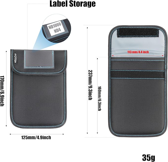 FOTGA 4x5.65 Inch Filter Pouch, Durable Waterproof Nylon Lens Filter Storage Case with Transparent Label Pocket, Holds 1 Square Filter 100x150mm Cinema Filter - Image 6