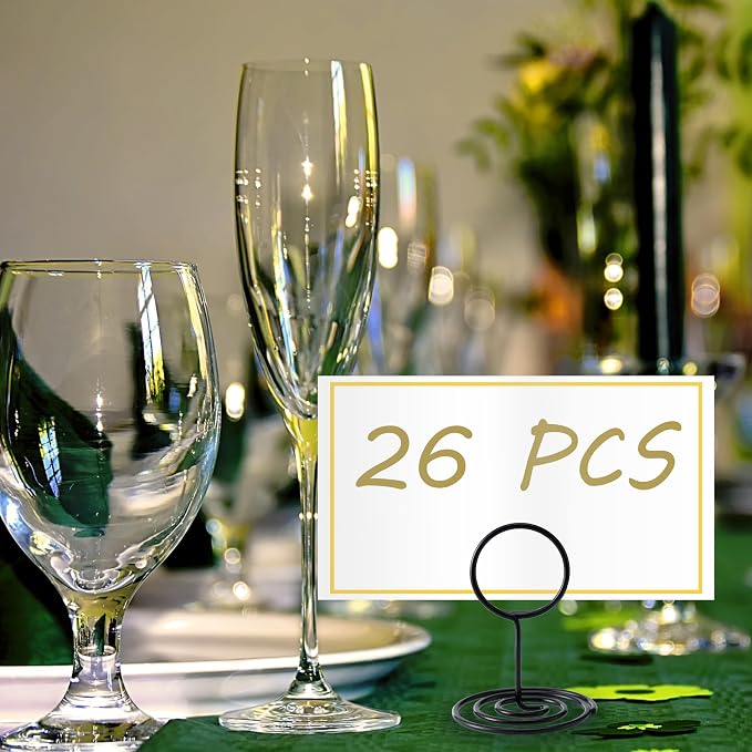 Table Number Holders, 26PCS Place Card Holder, Photo Holder (2" Black) | Picture Holder, Cards Stand Name Menu Clips, Small Size Table Sign Card Holder for Centerpieces Wedding Birthday Party - Image 3