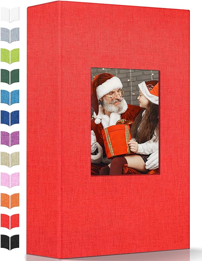 Artfeel Photo Album 4x6 with 300 Pockets,Slip-in Picture Albums,Linen Cover Memory Book with Front Window,White Page Vertical Photo Book for Wedding,Family,Anniversare,Baby,Vacation by Artfeel