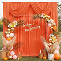 20 ft x 10 ft Wrinkle Free Orange Backdrop Curtain for Parties, 4 Panels 10ft Polyester Orange Photo Backdrop Drapes for Graduation Birthday Wedding Party Stage Curtains by Outpain