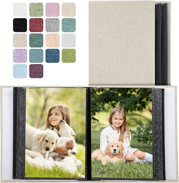 Photo Album 4x6 100 Pockets for Wedding Gifts,Linen Hardcover Picture Albums for Family Anniversary Baby Vacation Pictures - Image 2