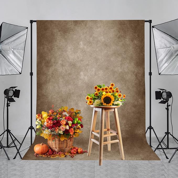 8x10ft Brown Professional Portrait Backdrop Abstract Textured Backdrops for Photography Vintage Headshot Background Brown Backdrop Curtains with Rod Pocket - Image 3