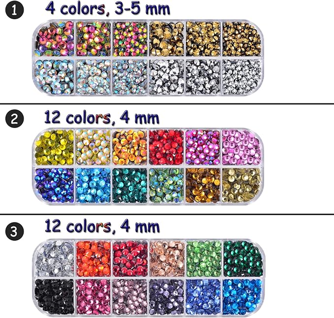 Epesl Bedazzler Kit with Rhinestones, Hot Fixed Gems Craft Applicator - Diamond Painting Pen, Wax Pencil, Tweezers, Tray, Cleaning Brush, Picker Rhinestones Crystals for DIY Clothes Shoes - Image 3