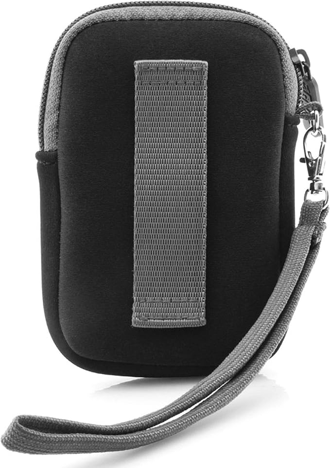 USA GEAR Compact Camera Case - Water Resistant Digital Camera Small Bag w/Belt Loop, Wrist Strap, Pocket for SD Card, Charging Cable - Pouch Compatible with Canon, Nikon, Sony and More (Black) - Image 6