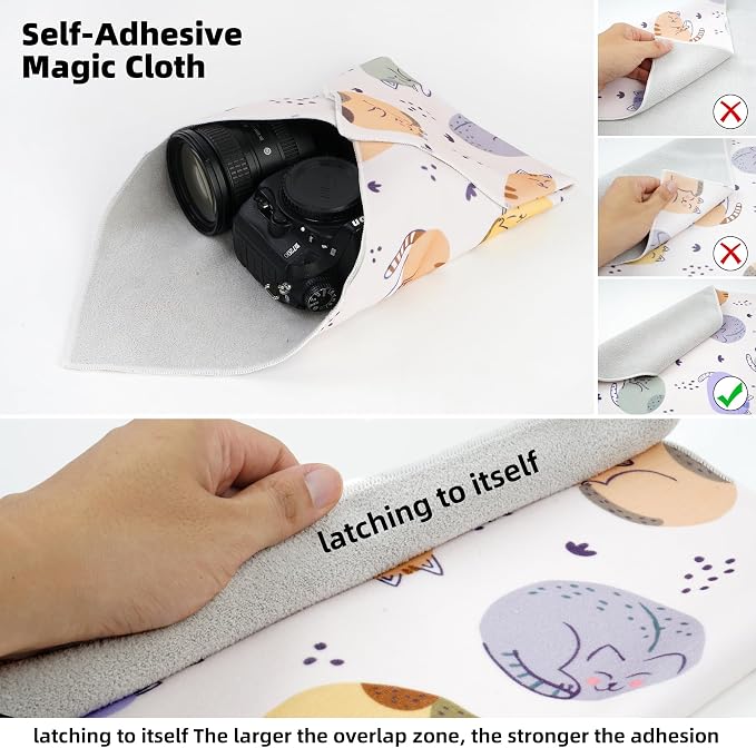 Camera Wrap, Protective Wrap Anti-Scratch Lens pouche, Magic Self-Adhesive Cloth, Universal Storage Cloth for DSLR, Smartphones, Laptops, electronics,Cosmetic,whatever you need to protect - Image 3