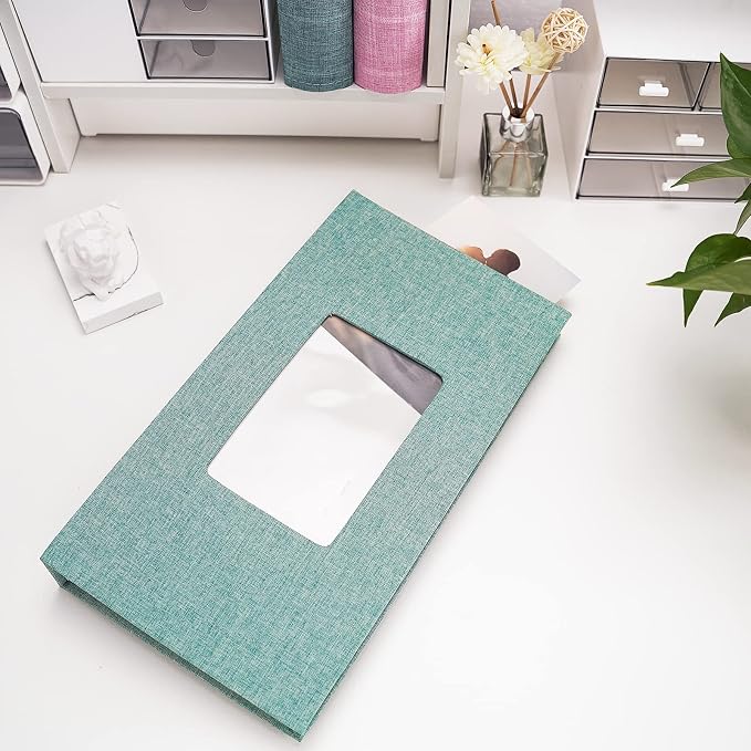 Vienrose 4x6 Photo Album,420 Pockets,Linen Cover with Window,Green | Linen Hardcover, Slip In Photo Book, Family Memory Album, Travel Keepsake - Image 2