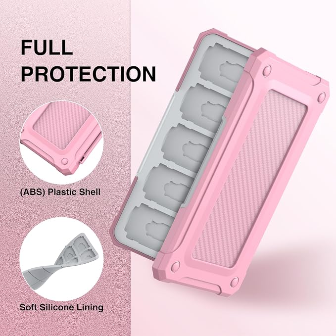HEIYING SD Card Holder with 40 Precise Slots for SDXC SDHC Micro SD Cards | Portable Game Cards Case, Hard ABS Shell with Soft Silicone Lining, Precise Card Slots,Magnetic Closure for Easy Access - Image 5