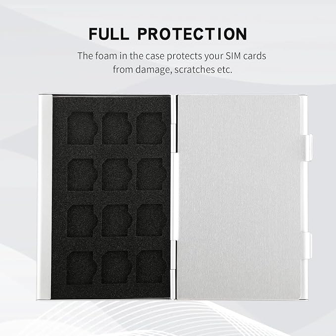 Aluminum SIM Card Case, 24Slots Ultrathin SIM Card Holder, Fit for 24 Micro sim Card, Silver - Image 4
