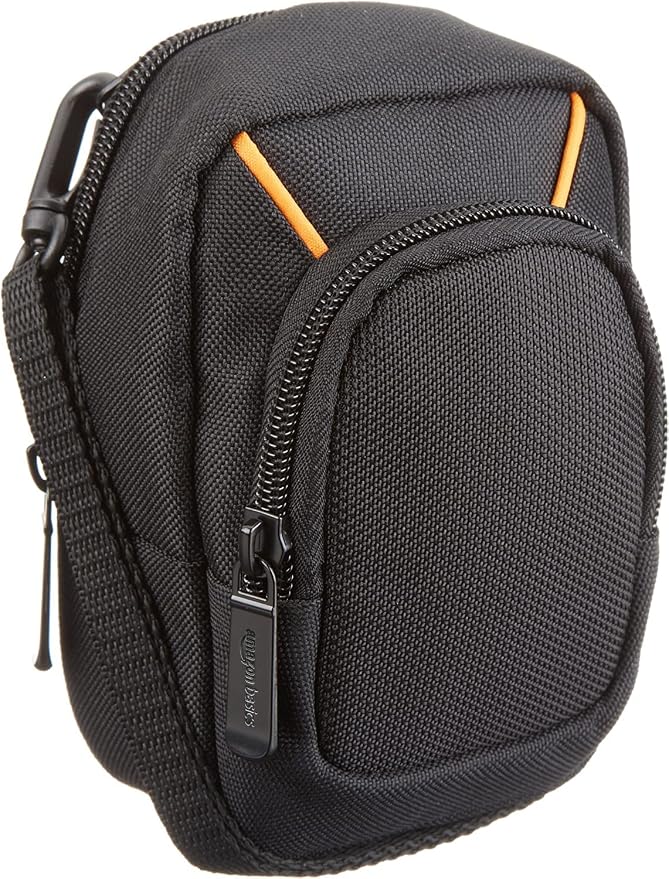 Amazon Basics Large Point and Shoot Padded Camera Case with Adjustable Shoulder Strap, Belt Loop, Interior Dimension 5.2 x 3.2 x 1 inches, Black - Image 3