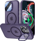 VOFATA [Upgraded Full Camera Protection] for iPhone 17 Case with Camera Cover Stand [Fit for MagSafe][10FT Mil-Grade Protection] Translucent Magnetic iPhone 17 Phone Case, Purple by VOFATA