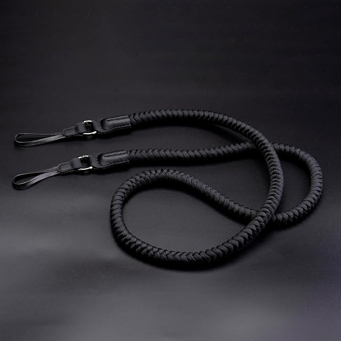 VKO Camera Strap,Quick Release Camera Shoulder Strap | Paracord Woven Portable Camera Neck Strap, for SLR DSLR Digital Mirrorless Camera(Black) - Image 3
