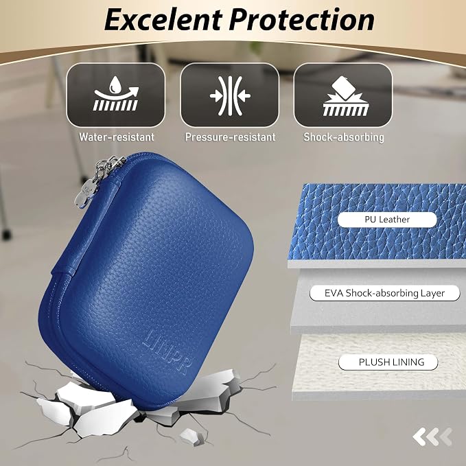 Digital Camera Case for KODAK PIXPRO FZ55/FZ45, Case Only, Royal Blue | Fits CAMKORY DC403 and Canon PowerShot ELPH 360 HS Compact Digital Cameras, Small Hard Shell Camera Pouch with Mesh Pocket - Image 5