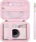 Carrying Case Compatible with Fujifilm Instax Mini EVO Instant Camera, INSTAX MINI EVO Camera Storage Holder Travel Bag with Mesh Pocket for Photos, USB Cables, Film, Pink by Supmay