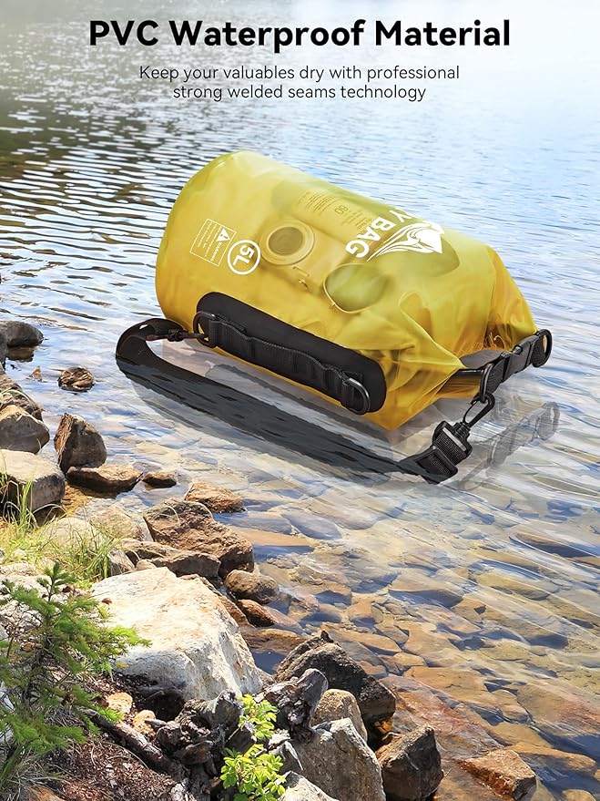 HEETA Dry Bag Waterproof Backpack with Phone Case 5L/10L/20L/30L/40L | Roll Top Lightweight Dry Storage Bag for Women Men, Travel Boating Kayaking Paddle Board Camping Beach Essentials Accessories - Image 3