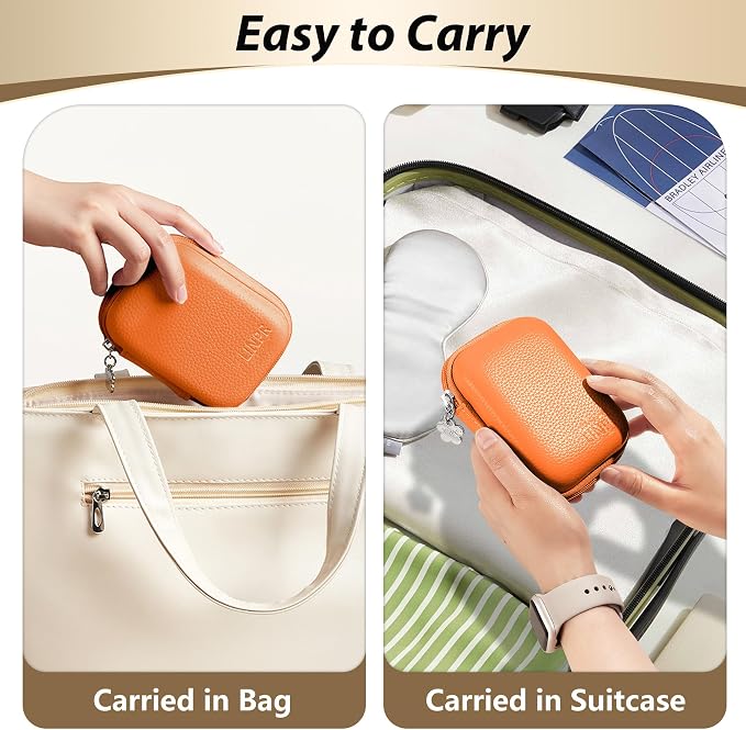 Digital Camera Case for KODAK PIXPRO FZ55/FZ45, Case Only, Orange | Fits CAMKORY DC403 and Canon PowerShot ELPH 360 HS Compact Digital Cameras, Small Hard Shell Camera Pouch with Mesh Pocket - Image 8