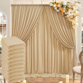 50ftx10ft Wrinkle Free Champagne Backdrop Curtains for Parties, 10 Panels 5x10ft Thick Polyester Backdrop Drapse for Weddings Birthday Photography Background Curtains by ENJOYYOURPARTY