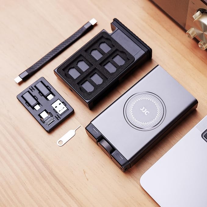 Aluminum Memory Card Case & High-Speed USB-C Reader,8 SD + 16 TF Card Slots | Multi Charging USB-C 3.1 Gen 2 Cable with Light/USB A/MicroUSB/OTG Adapter Kit & Memory Card Holder for Travel Photographer - Image 8