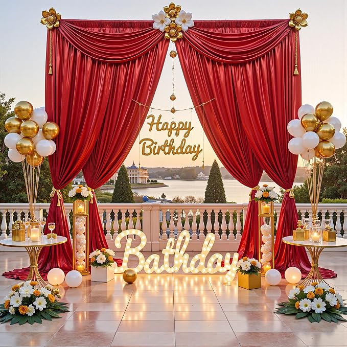 10x10FT Red Sequin Backdrop Curtain for Party - 2 Panels 5x10FT Wrinkle-Free Shimmer Drapes for Birthday, Wedding, Christmas, Decorations & Photography - Image 3