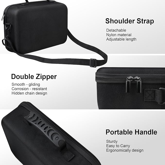 RAIALL Case for Canon EOS Rebel T7/R50/R100/Sony/Nikon D7500 Camera, Black | for R50V/R8/R10/RP/R7/R6 Mark II/R5 DSLR SLR, Lens, Tripod, Hard Protective Travel Bag with a Shoulder Strap and 5 Dividers - Image 6