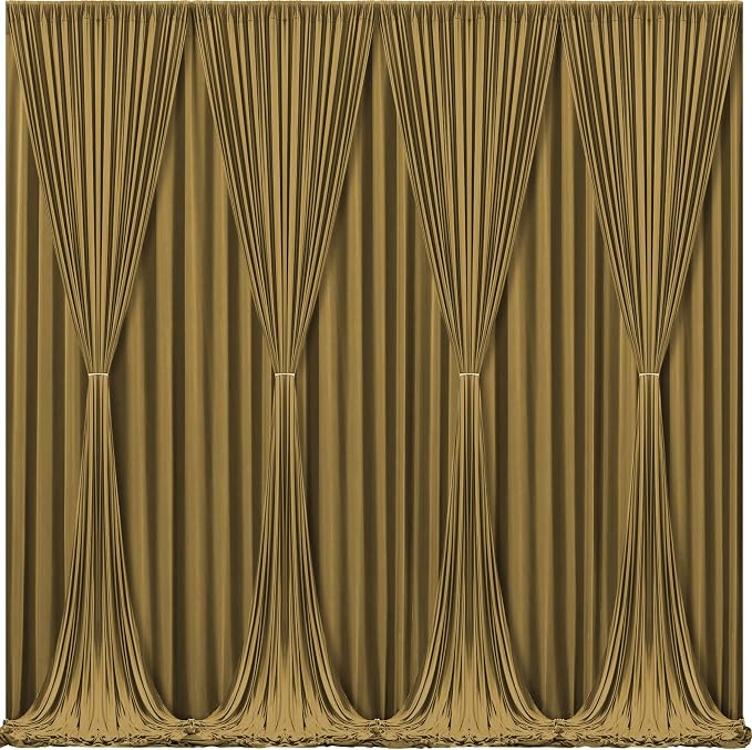 Brown Backdrop Curtains-Wrinkle-Free Polyester Photography Drapes Party Curtain Background for Baby Shower Wedding Decorations- 32 X10FT (Brown) - Image 2
