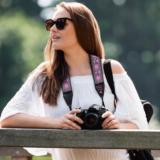 Art Tribute Camera Strap Personalized With Name - Shoulder, Crossbody & Neck Camera Strap for Photographers, Fits All Cameras, Canon Nikon Sony Fujifilm, Padded Strap W/Quick Release & Leather Ends - Image 9