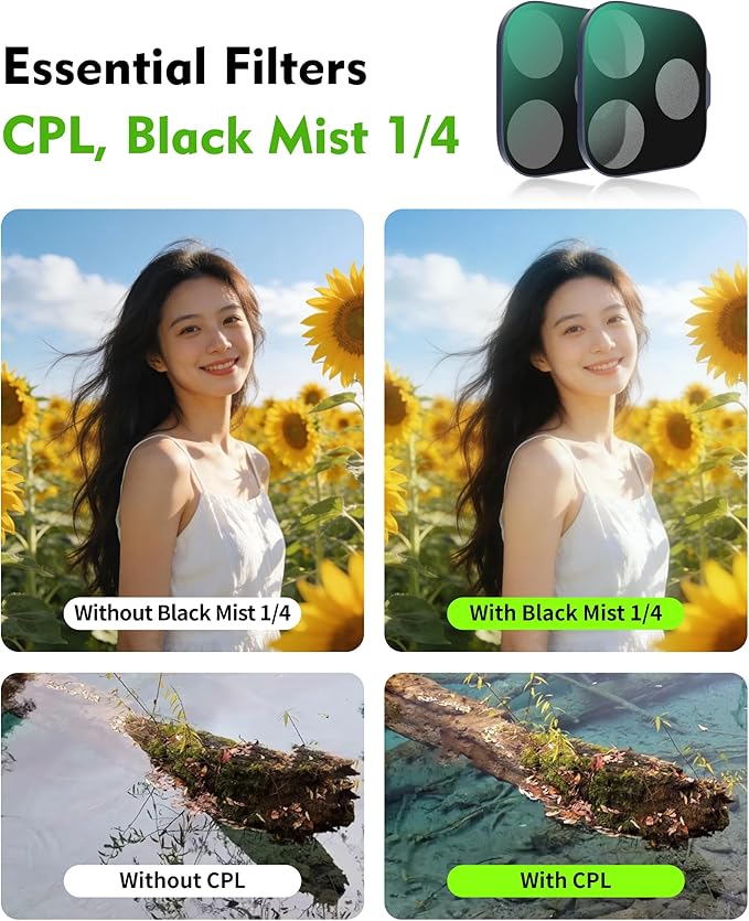 Magnetic UV Filter for iPhone 17 Pro, Snap-On Smartphone Camera Lens Filter with Adhesive Metal Base Mount, HD Optical Glass, Works with Phone Cases & Gimbals (Silver-4pack, Phone 17Promax) - Image 4