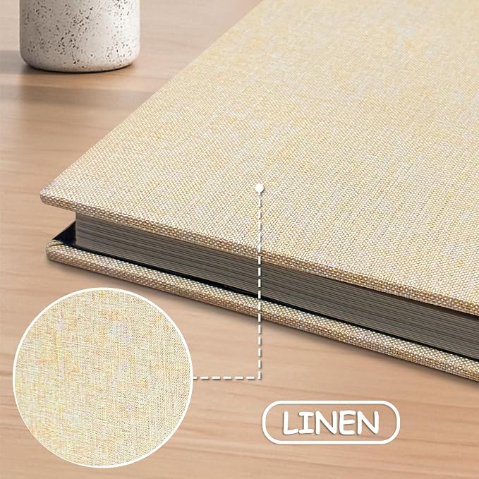 Large Photo Album Self Adhesive Scrapbook Album for 4×6 8×10 Pictures DIY Magnetic Linen Cover Album 40 Pages for Family Wedding Gifts with Metal Pen and Plastic Board - Image 4