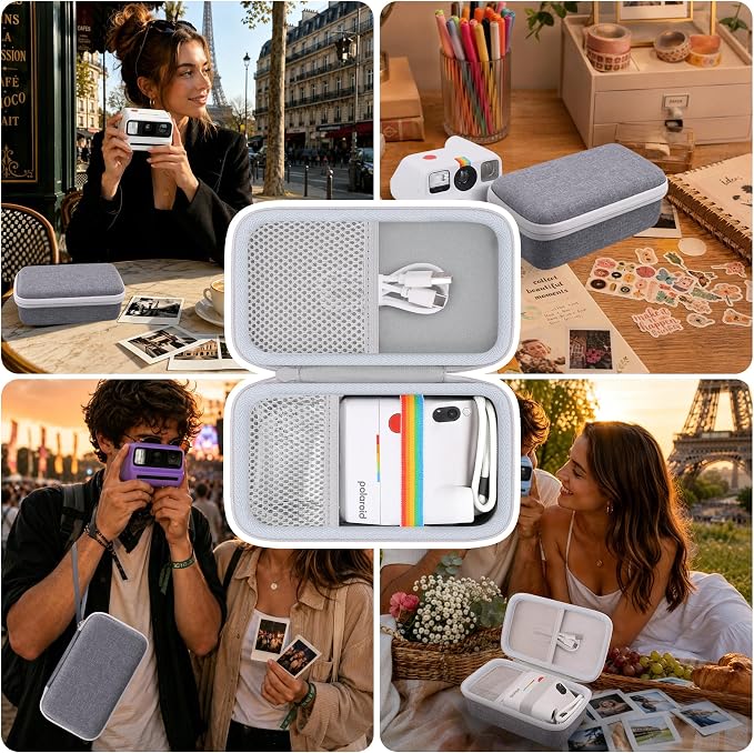 khanka Travel Case for Polaroid Go Generation 3 Mini Instant Camera,White | Fits for Polaroid Go Generation 2(6282),Accessory Storage Pocket, Travel-Ready Portable Storage,Case Only - Image 7