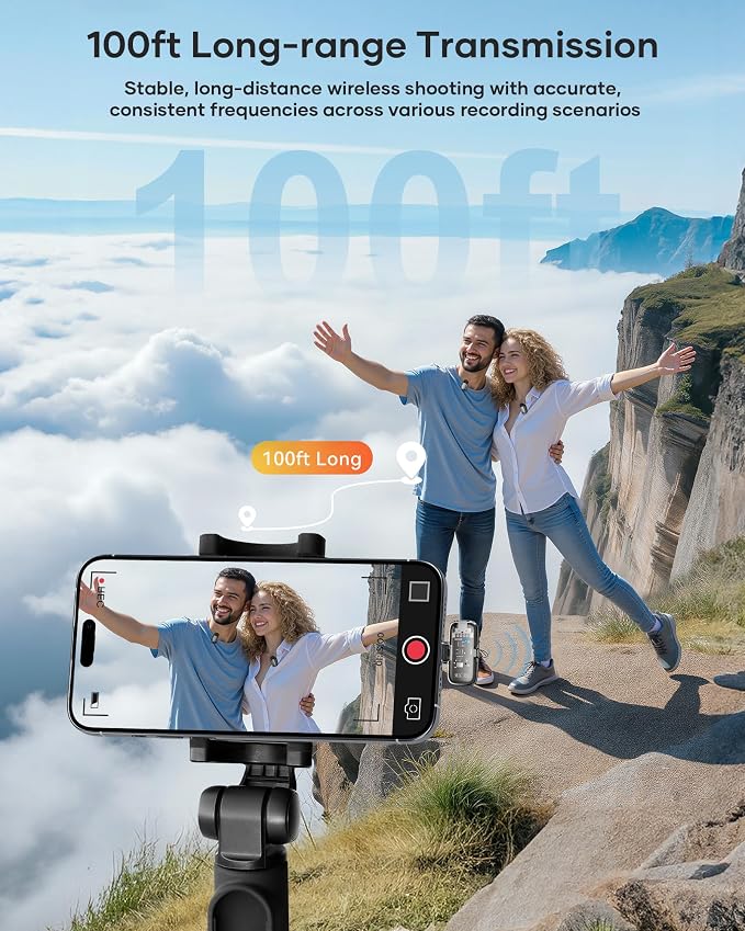 Mini 2 Wireless Lavalier Microphones for iPhone 15/16/17 & Android, 3-Level Noise Reduction, Plug & Play, 36H Battery with Charging Case, Wireless Lapel Mic for Video Recording, Vlogging - Image 5