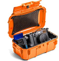 Evergreen Dry Box Tech Organizer – For Camera, Cables, Hard Drives, Memory Cards, Keys, Compatible with GoPro, Airtags (Large, Rubber Boot, Orange) by EvergreenCases