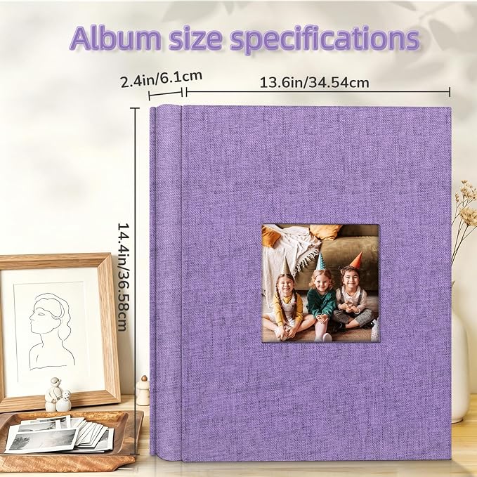 Popotop Photo Album 4x6-600 Photos Photo Books with 600 Horizontal and Vertical Pockets,Linen Cover Albums for Family Wedding Anniversary Baby Vacation Pictures - Image 4